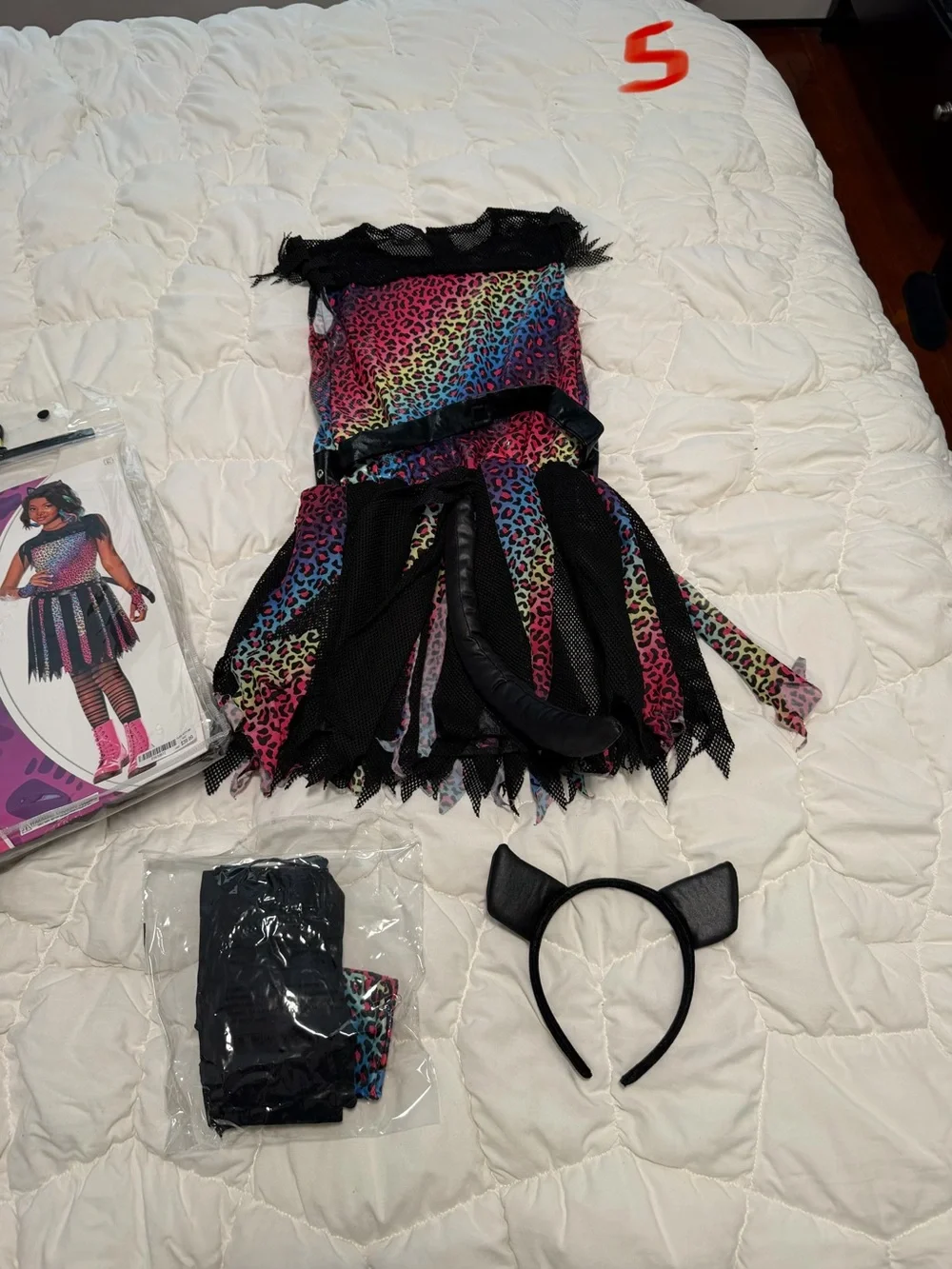 Girls colorful kitty costume M